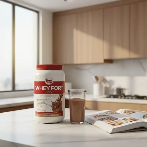 Foto 3 de Whey Protein Fort 3w 900g Vitafor Sabor…