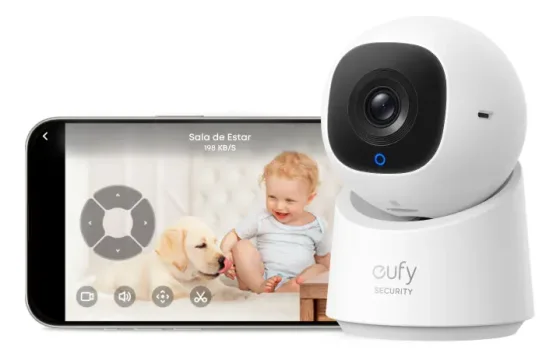 Câmera Seguranca Anker eufy C220 WiFi 2K(3MP) Interna 360° Visão Noturna Rastreamento IA…