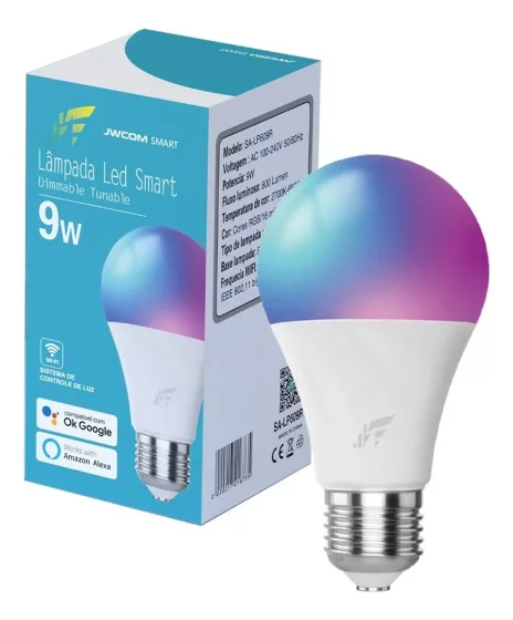 Foto 2 de Lâmpada Rgb Colorida Inteligente Smart Wifi…