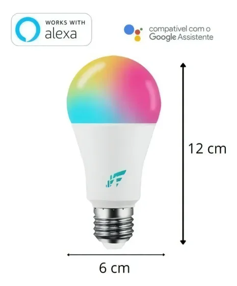 Foto 5 de Lâmpada Rgb Colorida Inteligente Smart Wifi…