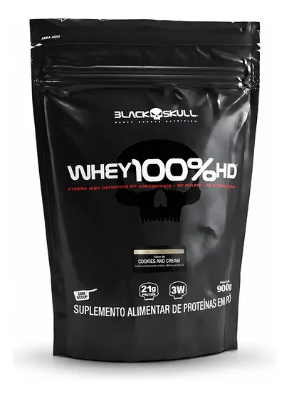 Whey 100% HD Black Skull Refil 900g Cookies