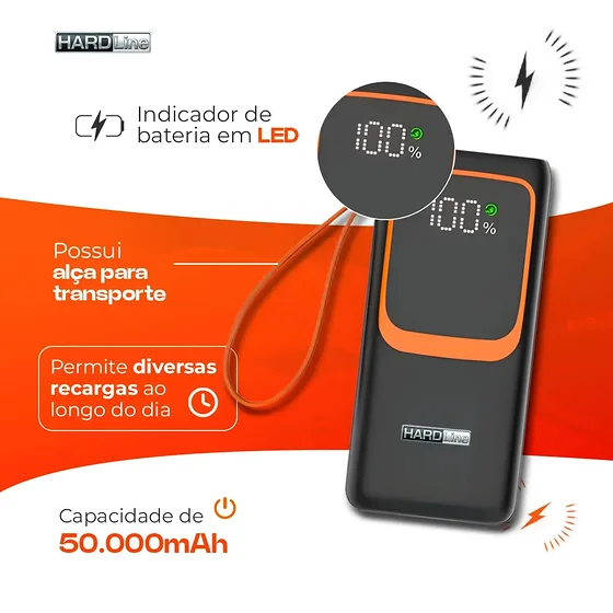 Foto 2 de Power Bank Hardline 50.000 mAh Turbo de 22.5W…