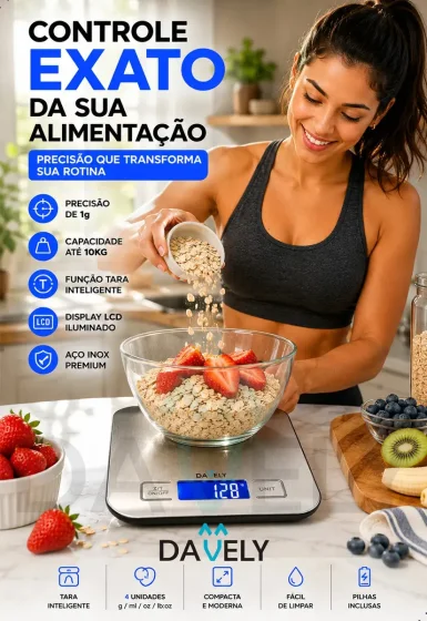 Foto 3 de Balança Digital Cozinha eletrônica Touch 10kg…