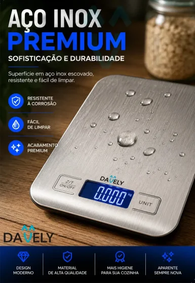 Foto 4 de Balança Digital Cozinha eletrônica Touch 10kg…