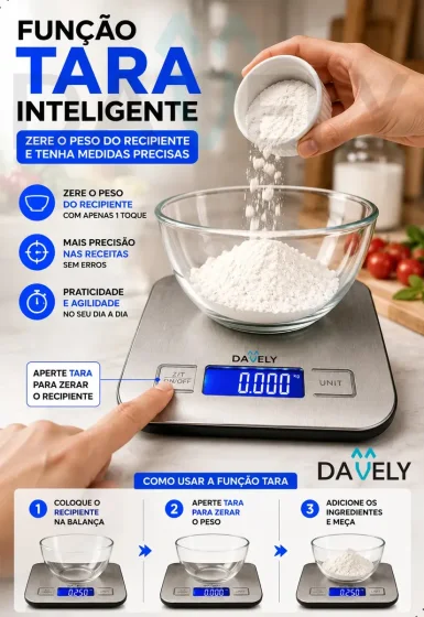 Foto 5 de Balança Digital Cozinha eletrônica Touch 10kg…