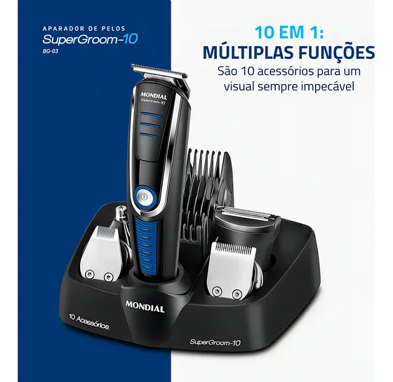 Foto 3 de Aparador De Pelos Super Groom 10 Mondial 6W…