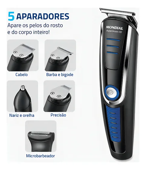 Foto 5 de Aparador De Pelos Super Groom 10 Mondial 6W…