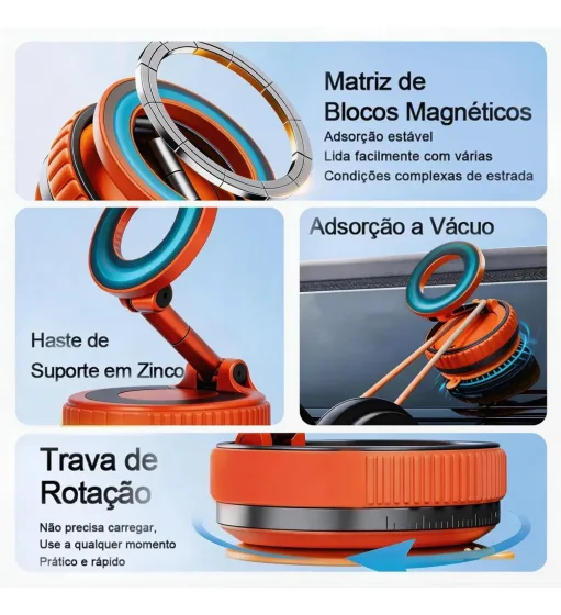 Foto 5 de Suporte Magnético Para Celular Universal Eletro…