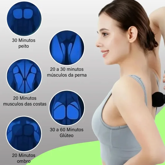 Foto 5 de Pistola Massageadora Muscular Profissional Space…