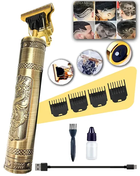Máquina De Cortar Cabelo E Aparador De Barba Dr. Hank Dourado Lâmina T Sem Fio…