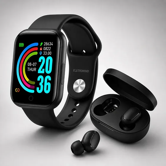 Smartwatch Relógio Inteligente Digital Eletromind Masculino Feminino Fone De…