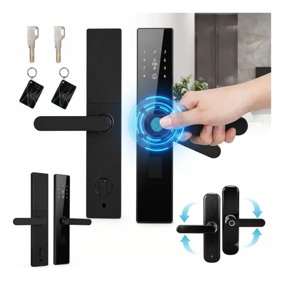 Fechadura Digital Biométrica Winda 4 Modos Senha Cartão IC Chave Para Casa Hotel