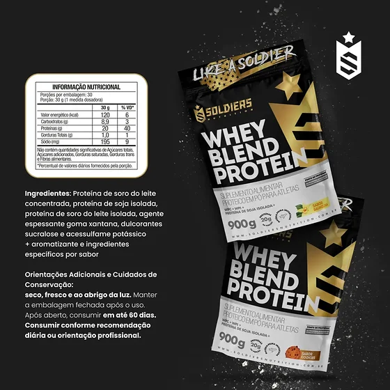 Foto 3 de Whey Blend Protein Concentrado e Isolado 900g…
