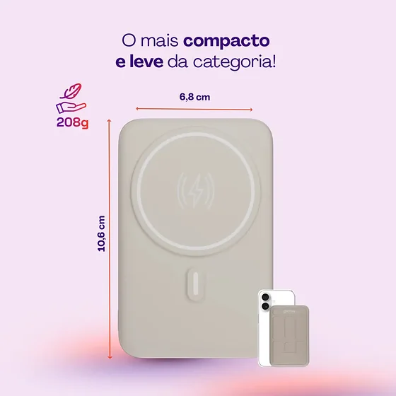 Foto 4 de Carregador Portátil Power Bank Indução 10.000…