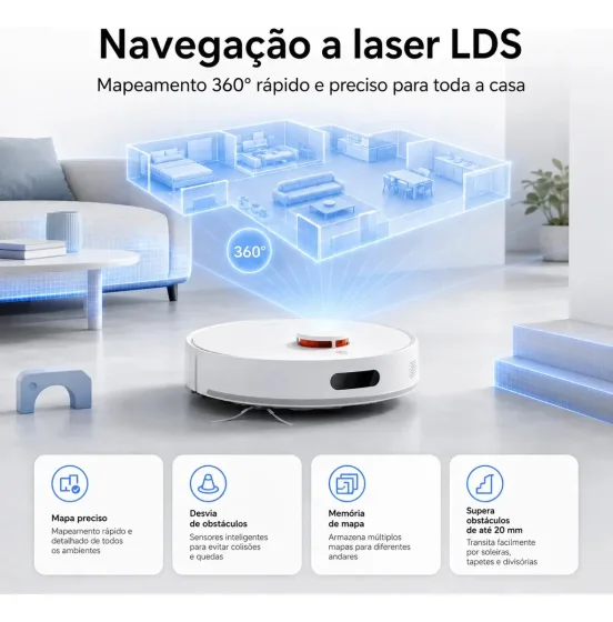 Foto 5 de Aspirador Robô Branco Xiaomi S40c Branco 127v