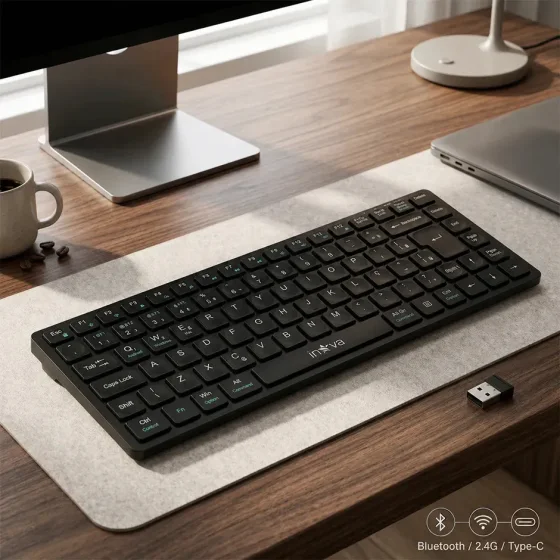 Foto 1 de Teclado Sem Fio Bluetooth Abnt2 Inova Silencioso…