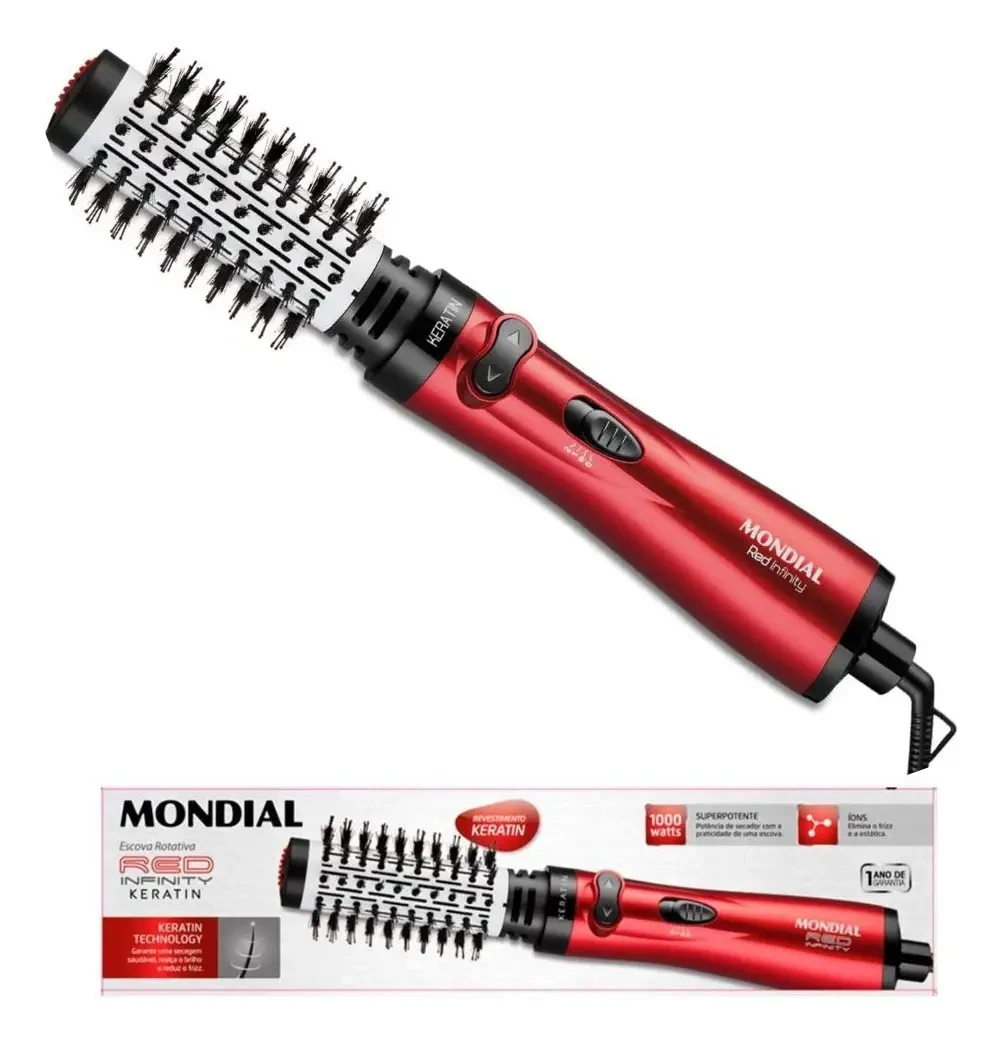 Mondial ERB11KR Infinity Keratin Escova Rotativa Secadora Modeladora Cerâmica 1000W…