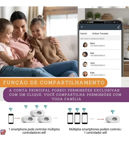 Foto 5 de Tomada Inteligente Wi-Fi Smart Bivolt Com…