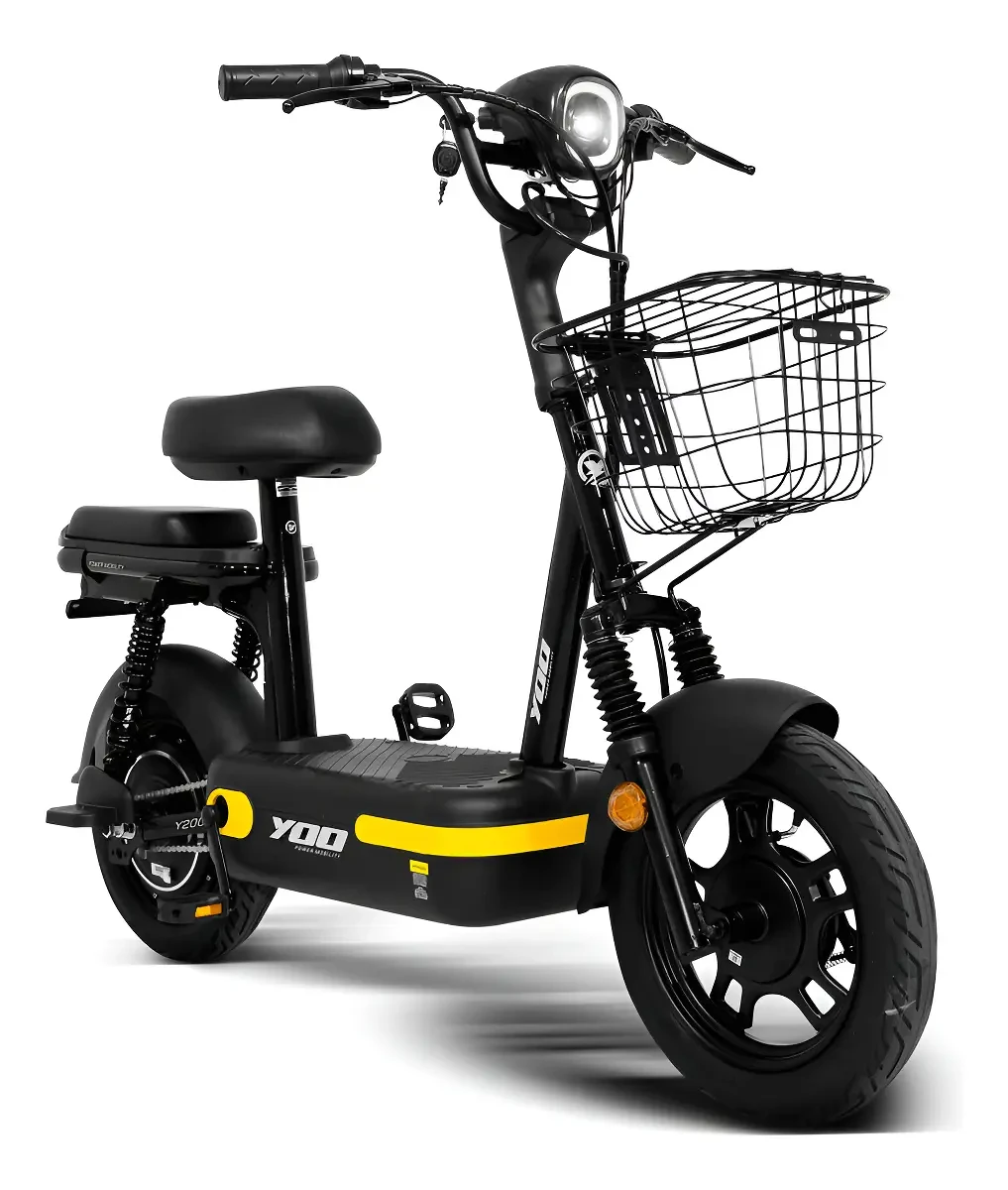 Bicicleta Elétrica Yoo Mobility Y200 350W Aro 14 Autonomia 20km Preto
