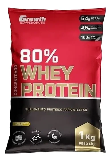 Whey Concentrado 80% Whey Protein Growth Supplements Sabor Torta de Limão