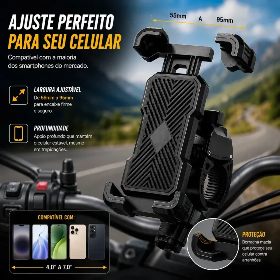 Foto 2 de Suporte Celular Moto/bike 360° À Prova D'água C/…
