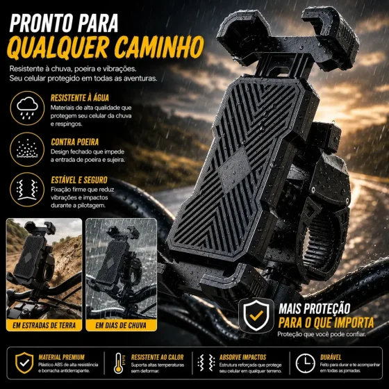 Foto 3 de Suporte Celular Moto/bike 360° À Prova D'água C/…