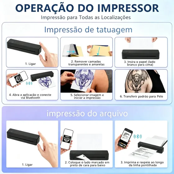 Foto 5 de Impressora Termica Portatil A4 Bluetooth Sem Fio…