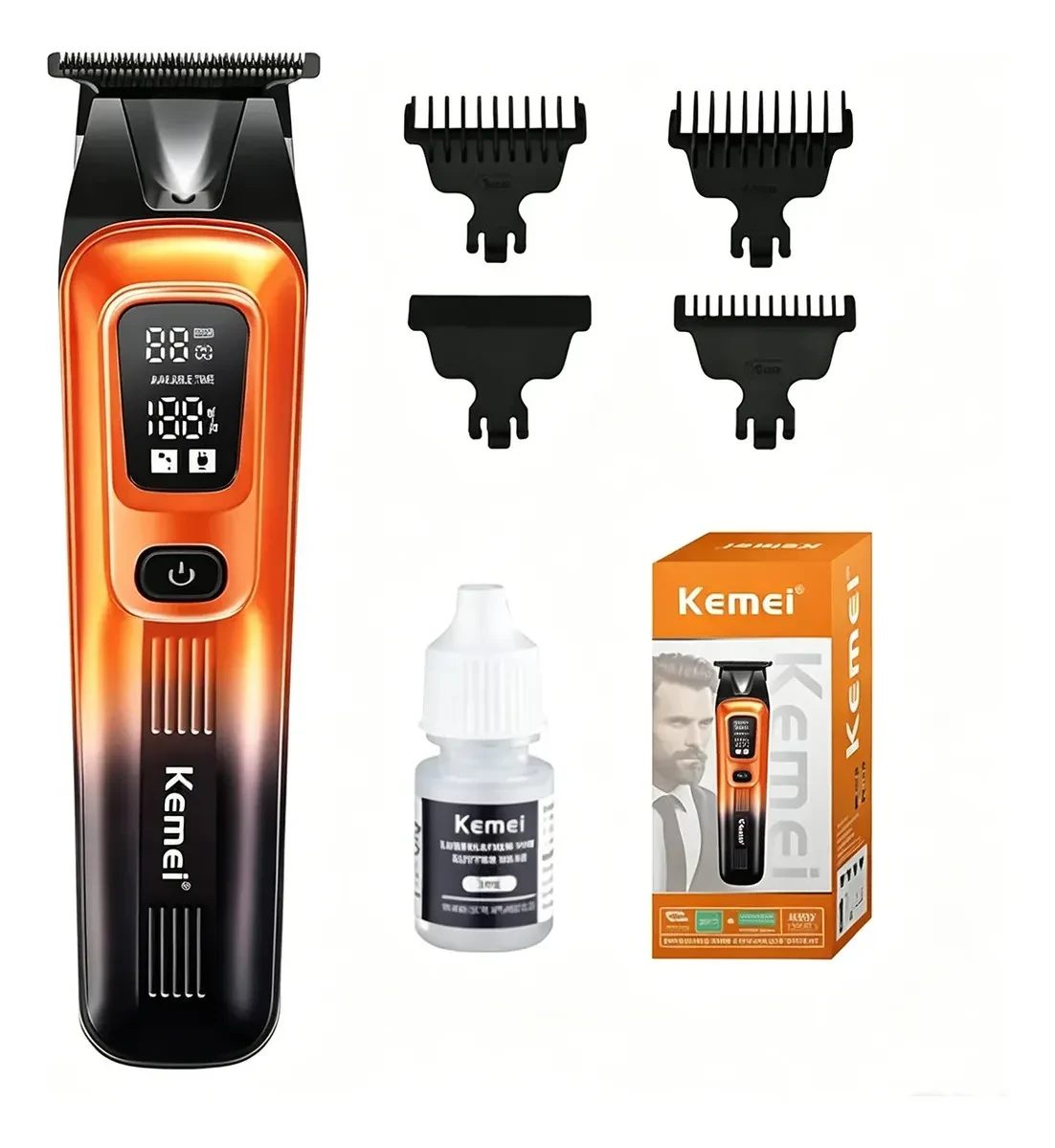 Máquina de Acabamento Kemei Sem Fio com motor potente para cortar cabelo,pelos e…