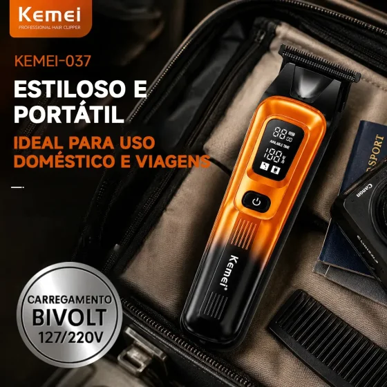 Foto 3 de Máquina de Acabamento Kemei Sem Fio com motor…