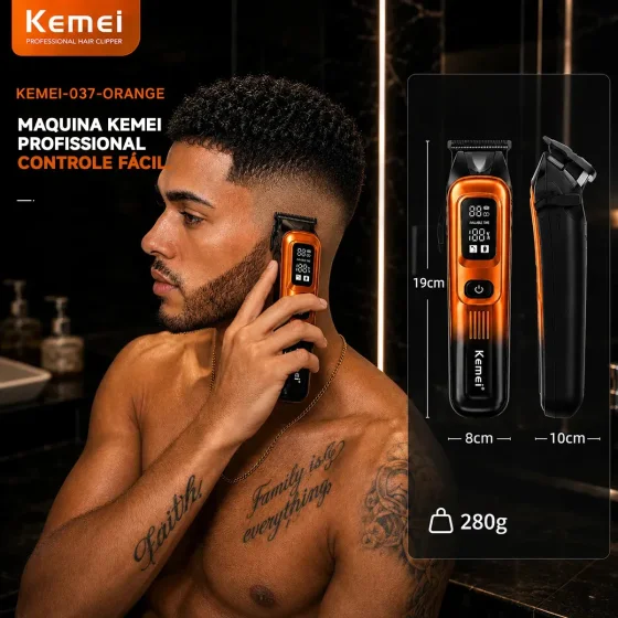 Foto 4 de Máquina de Acabamento Kemei Sem Fio com motor…