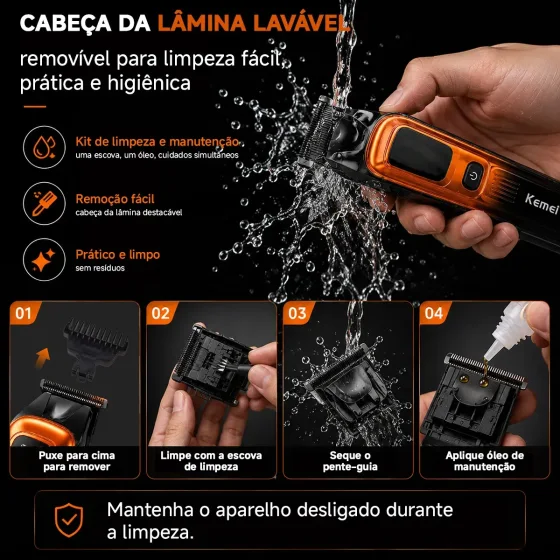 Foto 5 de Máquina de Acabamento Kemei Sem Fio com motor…