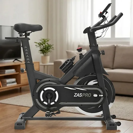 Bicicleta Ergométrica Spinning 20kg Zaspro V2 Cardio Pernas Fitness Cinza